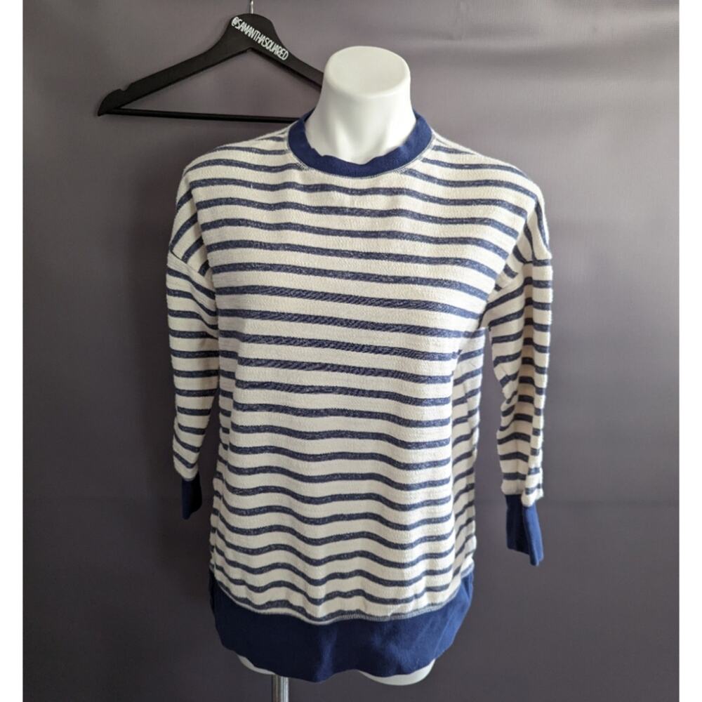 Old Navy Oversized Stripe Beach Sweatshirt XS Petite